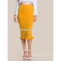 Split Ruffle Hem Pencil Skirt Manufacture Venta al por mayor Moda Mujeres Ropa (TA3071S)